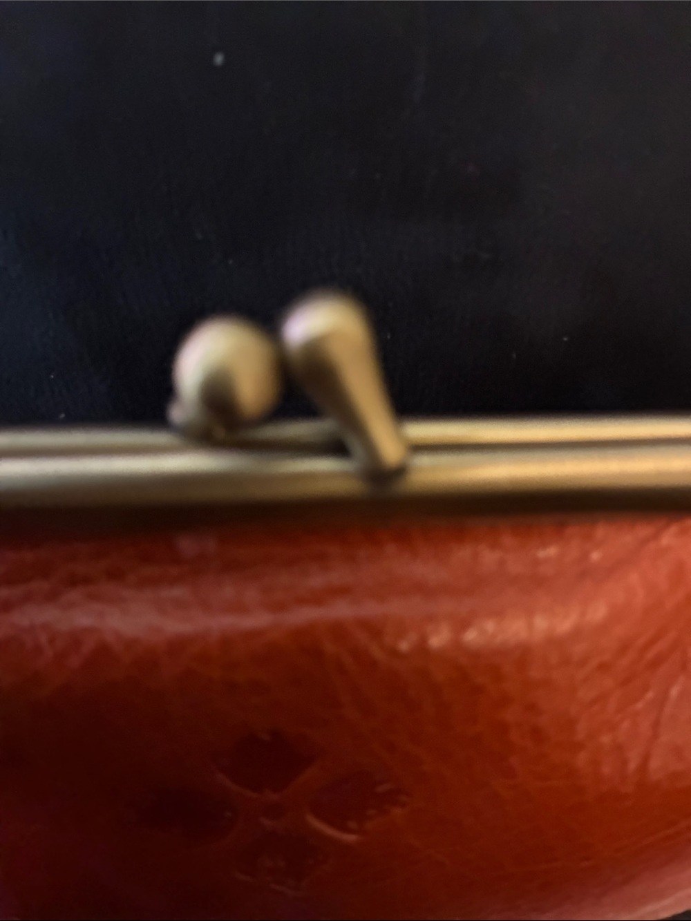 Patricia Nash “Borse” style cognac Brown Leather Kiss-Lock Coin Purse w/Keyring - Picture 3 of 10